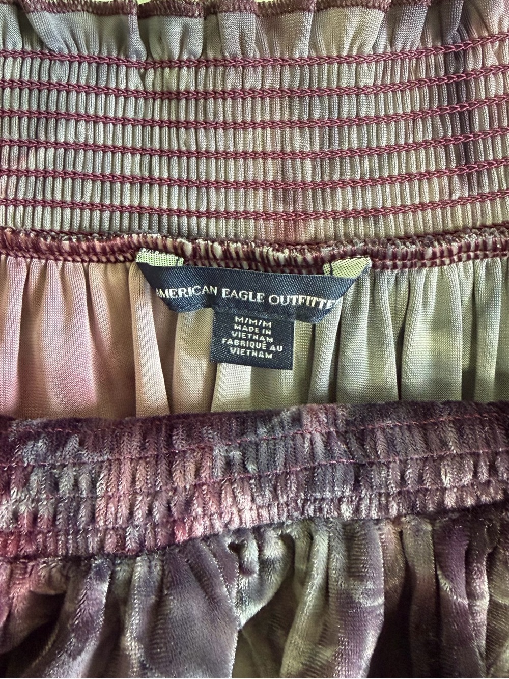 American Eagle Velvet Tie Dye Off-The-Shoulder Blouse - Size M - Picture 5 of 6